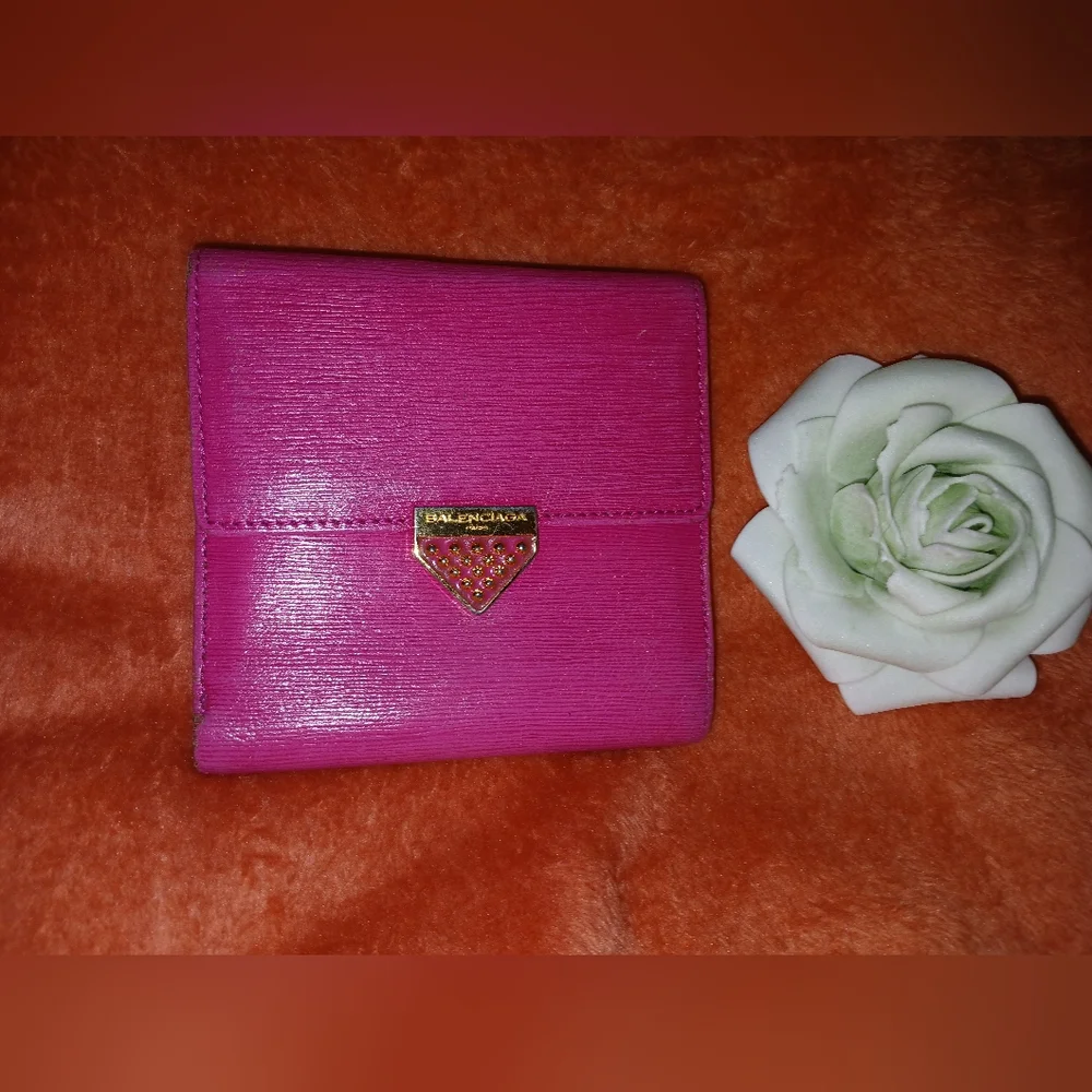 Balenciaga Pink Wallet with Gem Detail